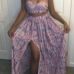 2 Piece - Bandeau/Crop Top & Skirt